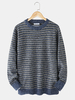 Pulls tricotés vintage chauds à rayures pour hommes