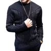 Pulls Slim Fit Casual à manches longues pour hommes,  col montant