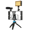 PULUZ PKT3023 plate-forme vidéo pour smartphone LED Studio Light Video Shotgun Microphone Mini trépied Mount Kits