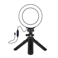 PULUZ PKT3058B 4, 7 pouces USB 3 modes dimmable LED anneau lumineux pour Youtube Tik Tok Streaming en direct Broadcast Vl