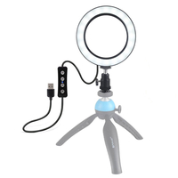 Puluz PU378 USB 6.2 pouces 3 modes 3200K-5500K Dimmable LED Anneau vidéo lumière avec rotule de trépied de sabot froid p
