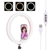 PULUZ PU457F 11, 8 pouces USB 3 modes dimmable double température de couleur USB LED anneau de lumière diffuse incurvée V