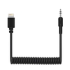 PULUZ PU514 3.5mm TRRS mâle à 8 broches Microphone en direct adaptateur Audio ressort câble enroulé pour DJI OSMO Pocket