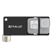 PULUZ PU526B adaptateur de plaque de montage de commutateur de cardan de téléphone portable pince de stabilisation porta
