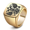 Punk Acier Inoxydable Double Eagle Tête Bague Hommes Bijoux Vintage