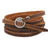 Punk cuir ancien bracelet simple mot amour multicouche Bracelet pour les femmes pour les hommes