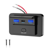 QC3.0 USB PD3.0 Type C 3 Port 66W USB C Socket Charging Socket Car Charger Mobile Phone Quick Charge Dual Waterproof wit