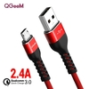 QGEEM QG-CC13 Câble de données micro USB 2, 4 A Nylon Charge rapide ASUS ZenFone Max Pro (M1) ZB602KL Huawei