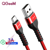 QGEEM USB Type C câble de données USB-C téléphone portable câble de charge rapide pour Huawei P30 P40 Pro Mi10 Note 9S S