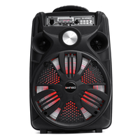 QS-825 8 pouces LED écran portable bluetooth 5.0 haut-parleur sans fil fort microphone filaire extérieur avec TF/USB/Rad