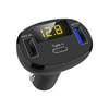 Quelima C02 Chargeur de voiture noir Affichage numérique QC3.0 Charge rapide Type-c