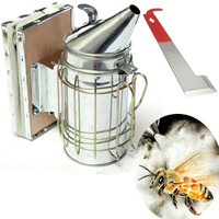 Équipement Beekeeping de fumeur de ruches de lacier inoxydable Bee grand avec le crochet accrochant
