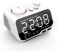 Radio-réveil Uplift Haut-parleur Bluetooth Batterie Horloge de secours avec gradateur Radio FM Snooze 2 ports de charge