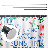 Rail de rideau de douche télescopique extensible 110-260cm Pole Rod Bath Inox