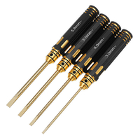 Raitool 4Pcs 3.0 / 4.0 / 5.0 / 5.8mm Alliage de titane Tournevis à tête fendue pour réparation électronique