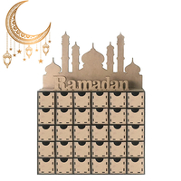 Ramadan Calendrier De LAvent DIY Maison Tiroir 30 Grilles MDF Stand Décorations De Rack