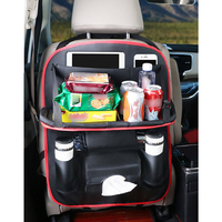 Rangement en cuir de voiture Siège arrière Organisateur multi-poches Support pliant Sac de poche