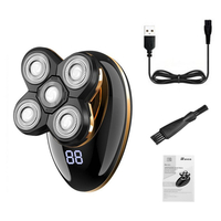Rasoir électrique à rasoir à cinq lames pour rasoir pour hommes à tête de rasage noir rechargeable