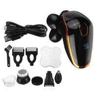 Rasoir électrique rotatif à 5 têtes USB Rechargeable étanche à barbe rasoir nez tondeuse à cheveux
