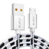 RAXFLY Nylon Câble de données de charge rapide Micro USB tressé 1.2 M pour Note 5 6 Pro S7 S6