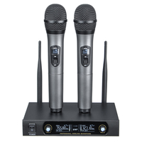 Récepteur UHF 2 canaux Système de microphone sans fil Bass Bons sons KTV Party Sing Home Entertainment