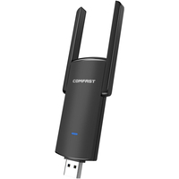 Récepteur Wi-Fi Comfast Carte réseau Adaptateur Wi-Fi USB 1300 Mbps RTL8812BU Double Bande 2, 4 GHz/5, 8 GHz pour PC Noir