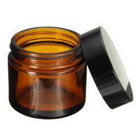 Récipient de stockage en pot de baume de crème de couvercle de bocal de verre noir ambré brun de 60 ml rond