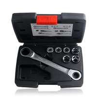 RDEER Clé à douille Set Clé à cliquet universelle Double extrémité Adaptateur de douille multifonctionnel Outils de