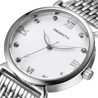 REBIRTH RE034 Full Steel Elegant Design Ladies Wrist Watch Roman Number Quartz Watches