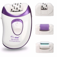 Rechargeable 4 en 1 pied pied électrique épilateur épilateur aisselles épilateur rasage épilation
