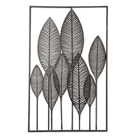 Rectangle Métal Mur Art Suspendu Fer Sculpture Feuille Maison Hôtel Décor 53x84.5cm