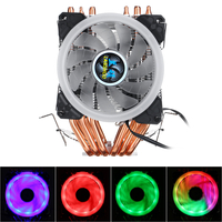 Refroidisseur de processeur LED RGB 6 caloducs 4 broches double ventilateur pour Intel 1156/1155/1151/775 AMD