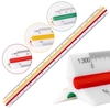 Règle à trois tranchants pour architecte professionnel de 300 mm,  3 rainures à code couleur disponibles avec couvercle d