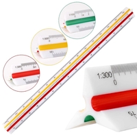 Règle à trois tranchants pour architecte professionnel de 300 mm,  3 rainures à code couleur disponibles avec couvercle d