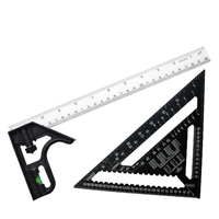Règle dangle carré combiné + règle de mesure de triangle carré de vitesse en alliage daluminium métrique de 12
