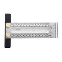 Règle déchelle de haute précision Règle de trou de type T Marque de traçage du bois en acier inoxydable