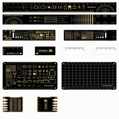 Règle de paquet de carte de
circuit imprimé en cuivre
plaqué or EleksMaker PBC