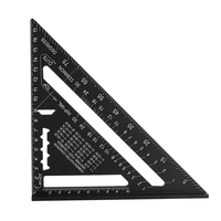 Règle en aluminium de triangle de pouce métrique de 7/12 pouces Règle dangle en bois de 90 degrés
