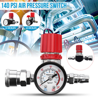 Régulateur de pression 1/4 "AIir Compressor 140PSI Gauge Régulation Control Valvee