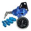 Régulateur de pression de carburant réglable avec jauge dhuile remplie en aluminium bleu