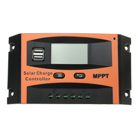 Régulateur de charge de panneau solaire 12V/24V MPPT 30-60A double sortie USB