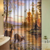 Rideau de douche imperméable en fibre de polyester 150x180cm avec décor de salle de bain à 12 crochets