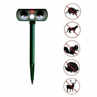 Répulsif animal à ultrasons à énergie solaire IPX4 étanche PIR capteur à ultrasons renard chat chien répulsif pour jardi