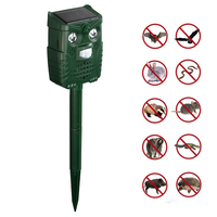 Répulsif solaire à ultrasons pour animaux nuisibles chat oiseau repoussé PIR capteur de mouvement lampe de poche jardin