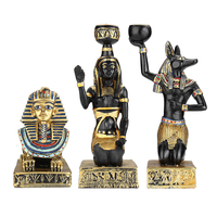 Résine Égyptienne Figurine Bougeoir Anubis Vintage Statue Artisanat Décorations pour La Maison Cadeau