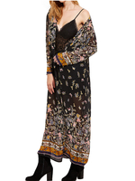 Rétro Femmes Vêtements Cardigans Long Kimono Papillon Imprimé