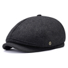 Rétro hiver épaissir laine mélange béret chapeau extérieur octogone plaine Newsboy chapeaux pour hommes femmes