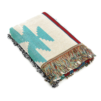 Rétro Navajo Style Américain Géométrique Tapisserie dAmeublement Loisirs Tapis Tapis Climatisation Couvertures