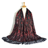 Rétro style ethnique imprimé gland longue écharpe dames écharpe russe