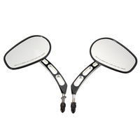 Rétroviseurs latéraux de bord coupé de bord noir pour Harley Sportster Softail Touring Dyna